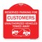Signmission Reserved Parking for Customers Unauthorized Vehicles Towed Away, A-DES-RW-1818-23121 A-DES-RW-1818-23121 - alternate 1